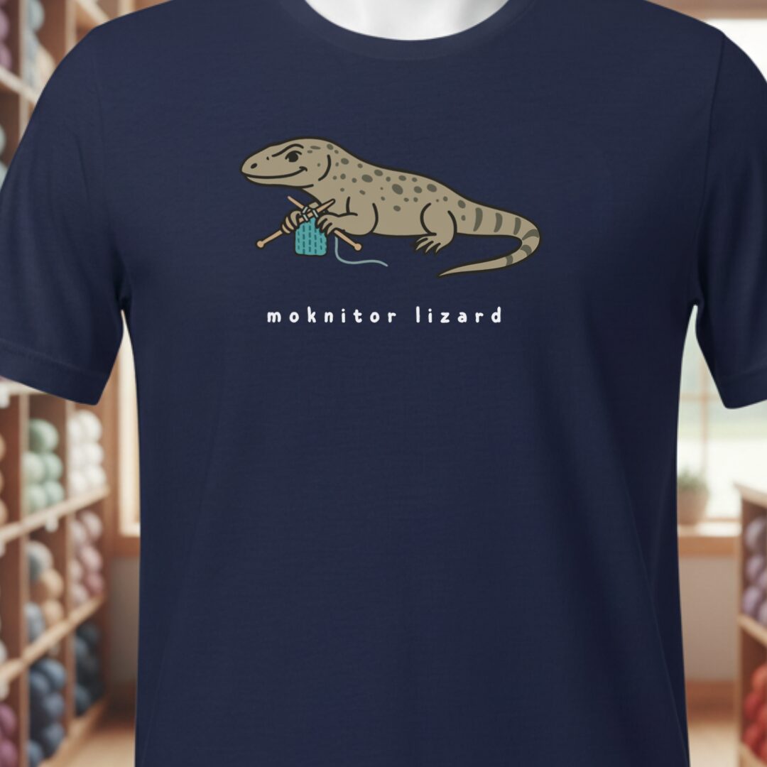 Moknitor Lizard T-Shirt Navy t-shirt