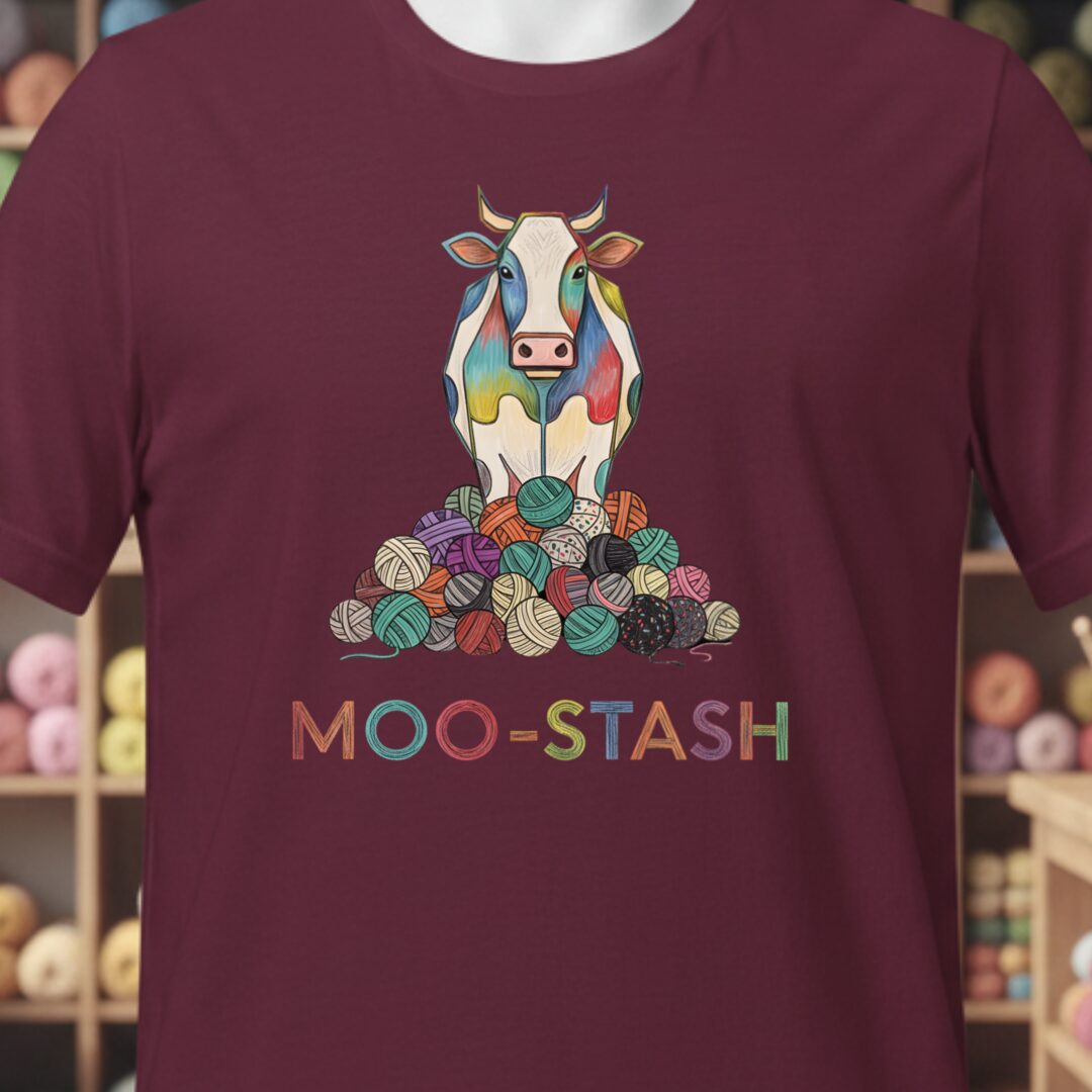 Moo Stash T-Shirt Maroon t-shirt