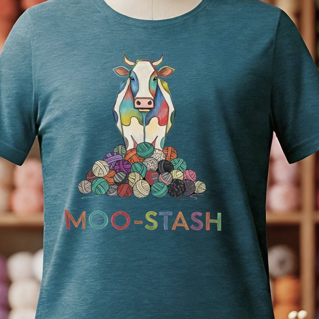Moo Stash T-Shirt Teal Blue t-shirt