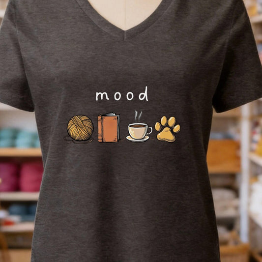 Mood V-Neck T-Shirt Dark Grey t-shirt