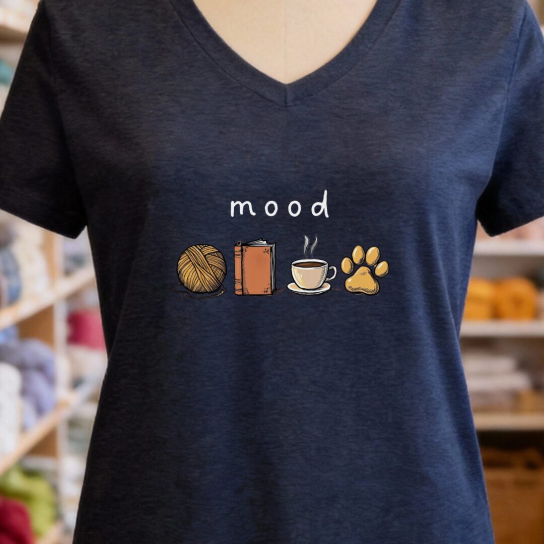 Mood V-Neck T-Shirt Navy t-shirt