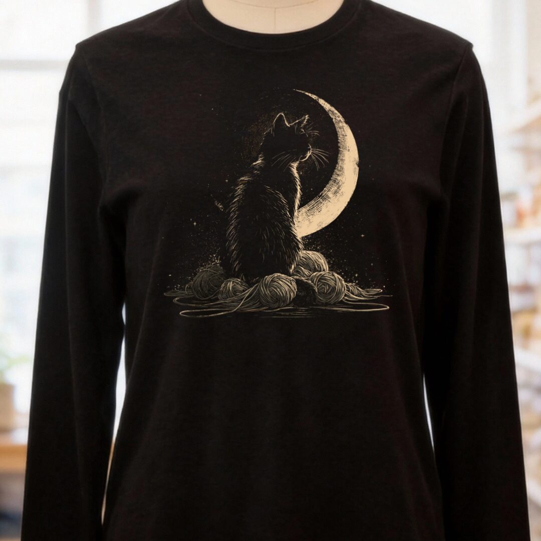 Moonlit Cat Black Long Sleeve Tee.jpg