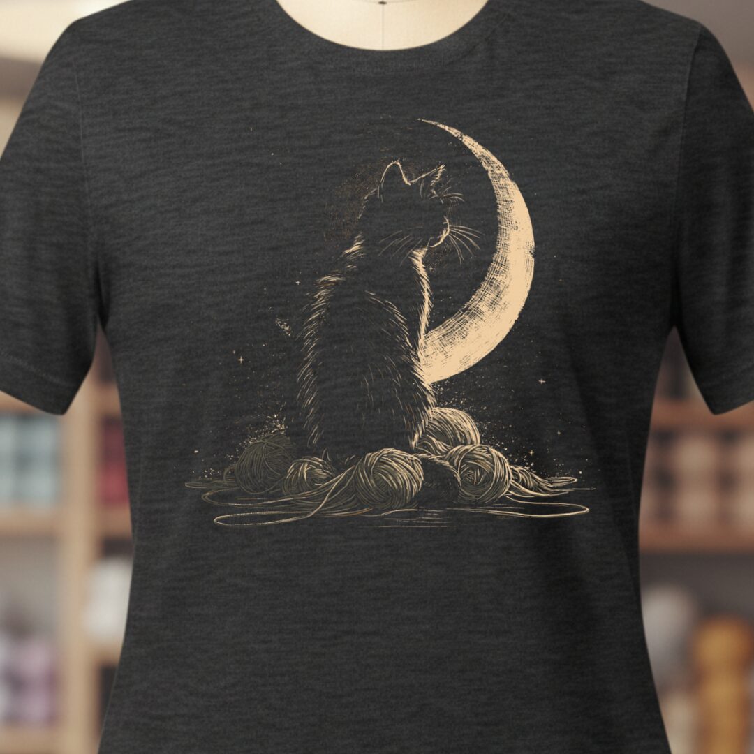 Moonlit Cat Dark Grey T-Shirt.jpg