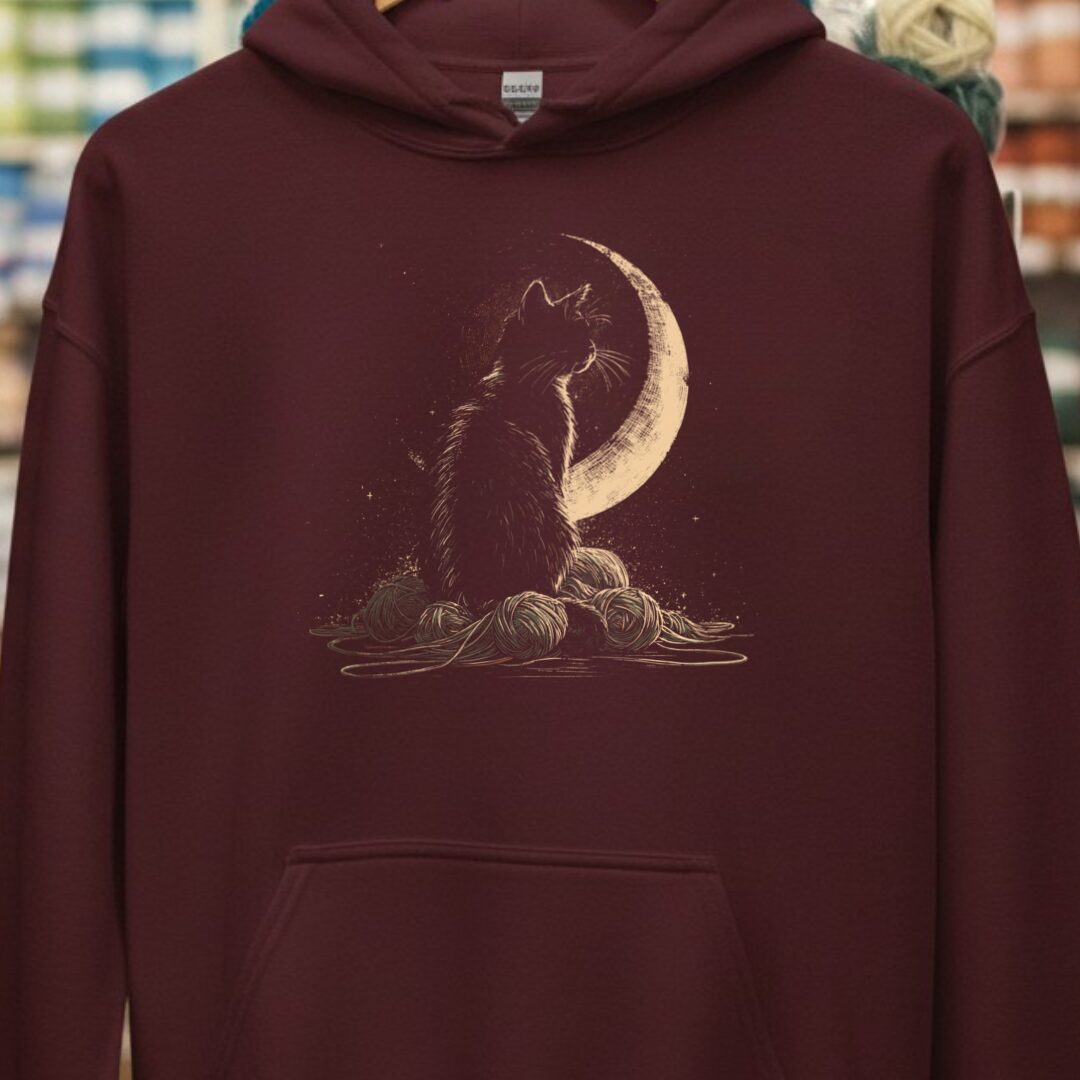 Moonlit Cat Maroon Hoodie.jpg