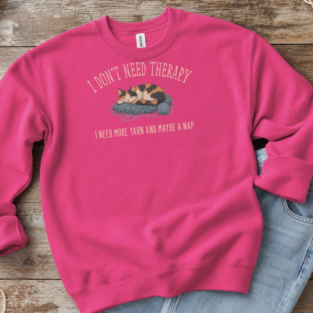 More Therapy Sweatshirt Bright Pink t-shirt