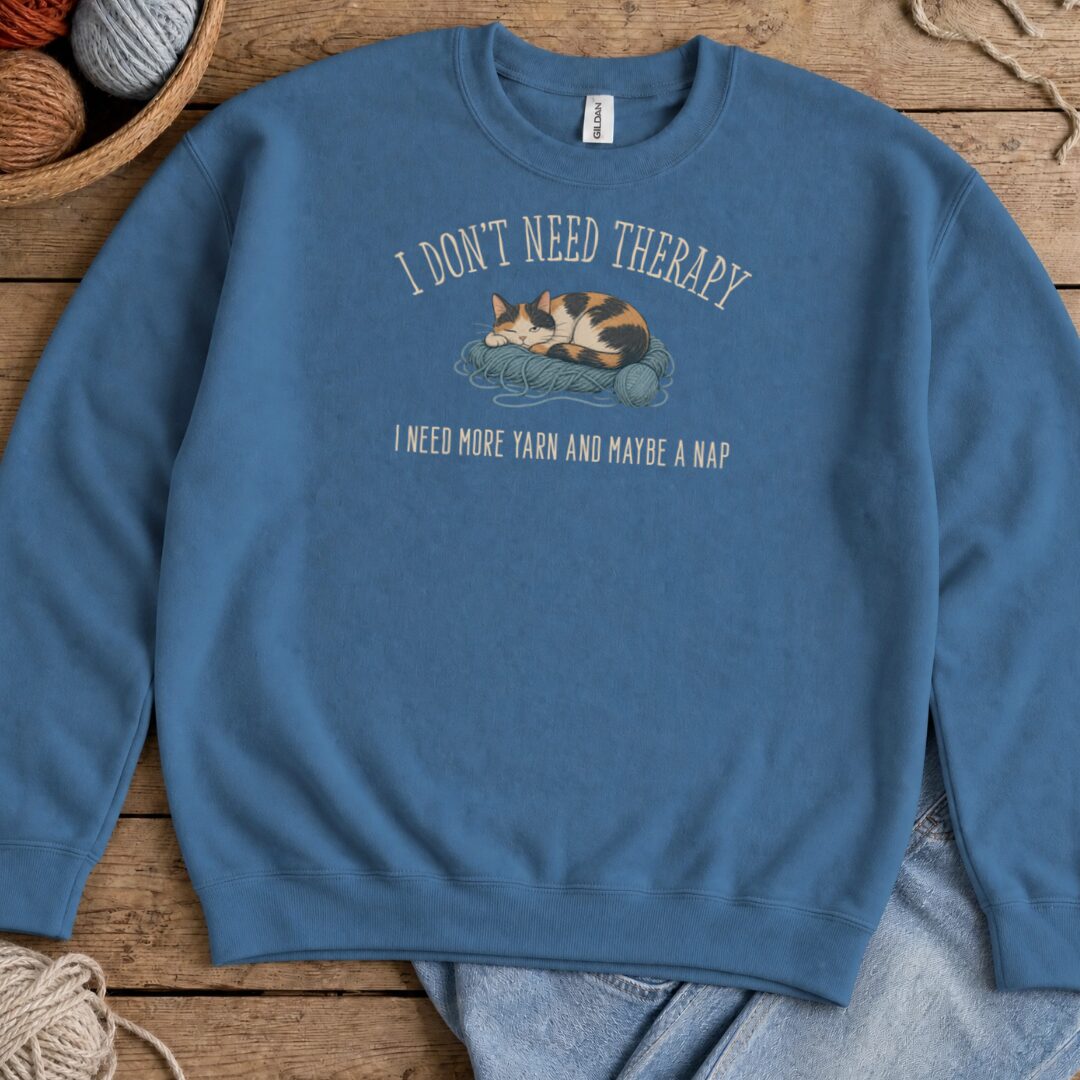 More Therapy Sweatshirt Indigo Blue t-shirt