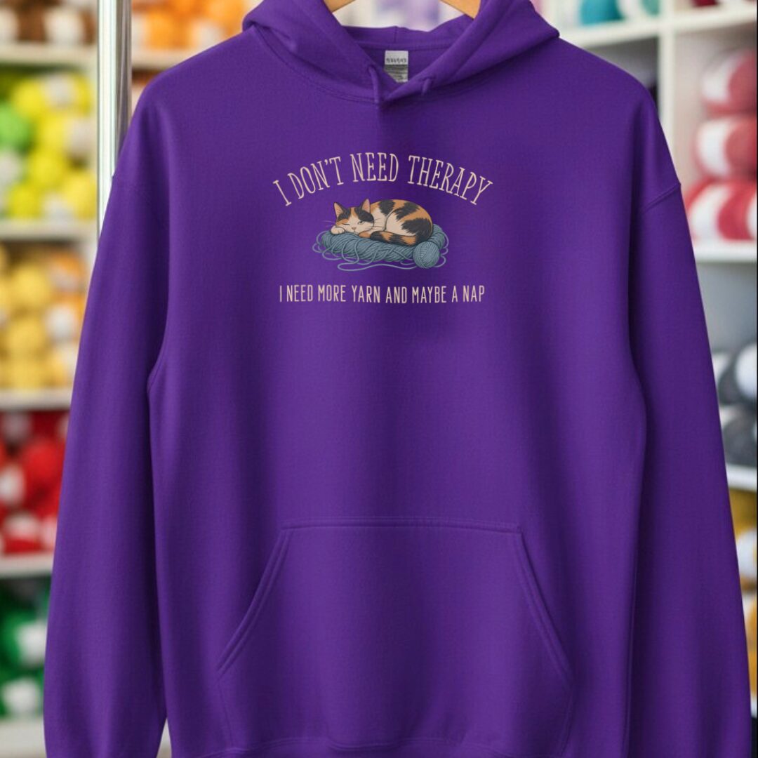 More Therapy Hoodie Purple t-shirt