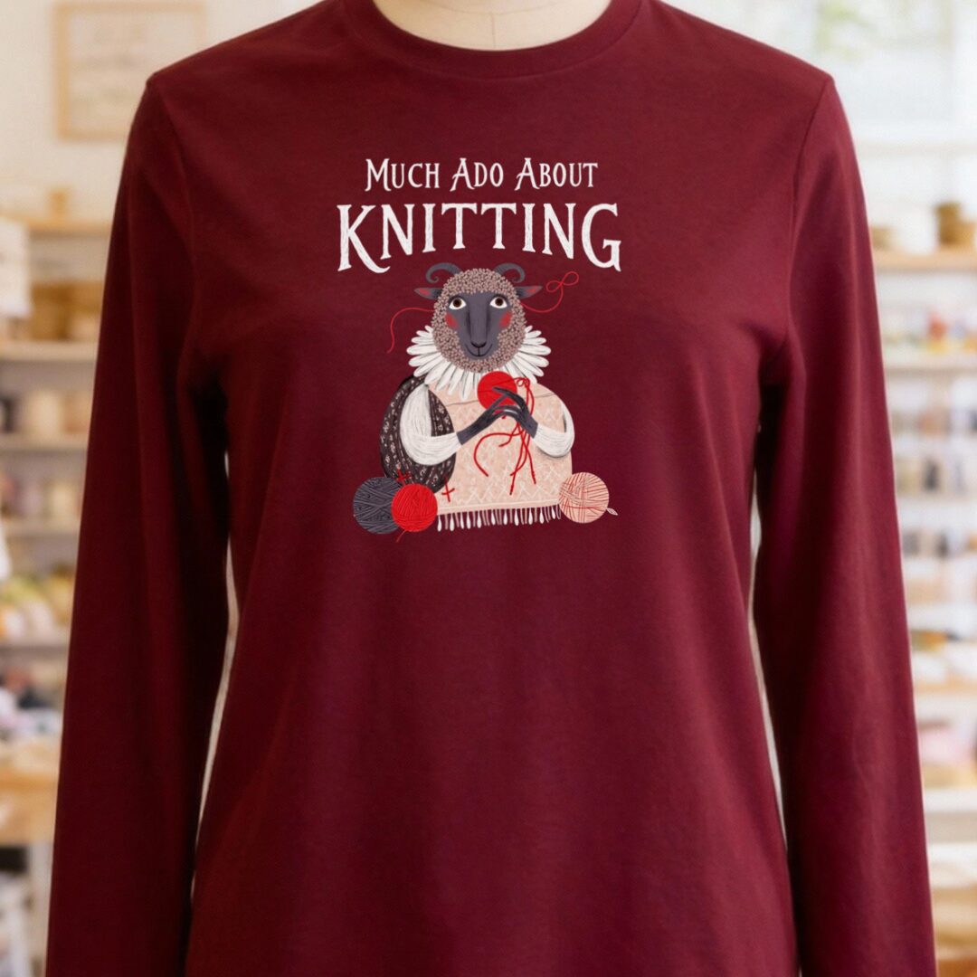 Much Ado Long Sleeve Tee Maroon t-shirt