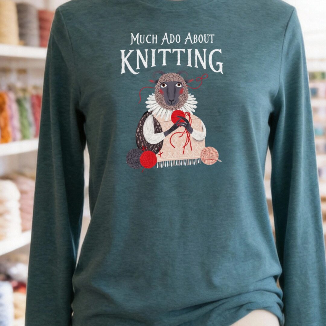 Much Ado Long Sleeve Tee Teal Blue t-shirt