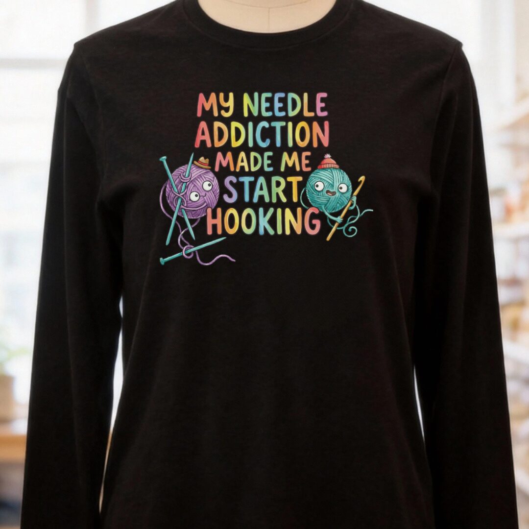 My Needle Addiction Long Sleeve Tee Black t-shirt
