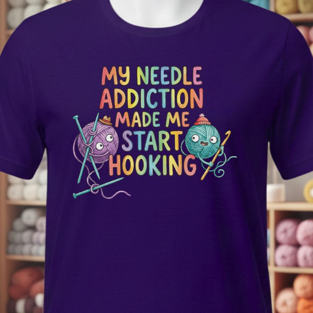 My Needle Addiction T-Shirt Purple t-shirt