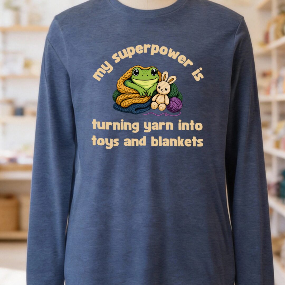 My Superpower Long Sleeve Tee Navy t-shirt