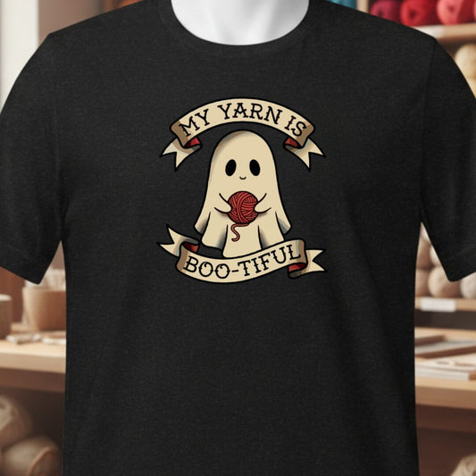 My Yarn Is bootiful Black T-Shirt.jpg