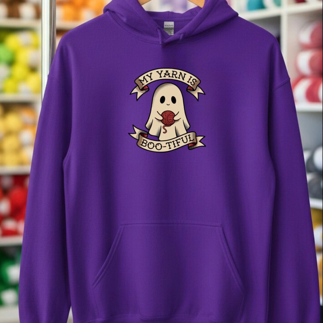 My Yarn Is bootiful Purple Hoodie.jpg