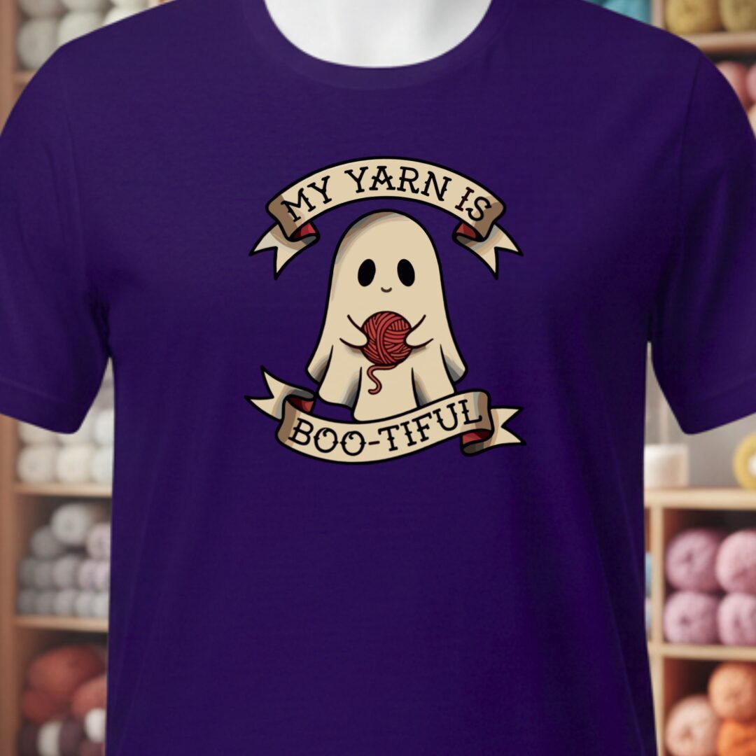 My Yarn Is bootiful T-Shirt Purple t-shirt