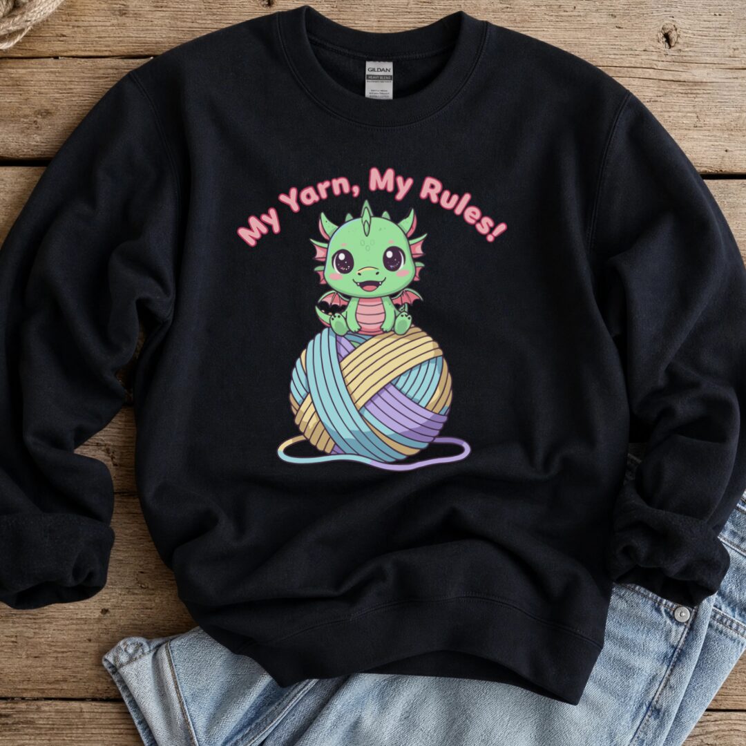 My Yarn My Rules Sweatshirt Black t-shirt