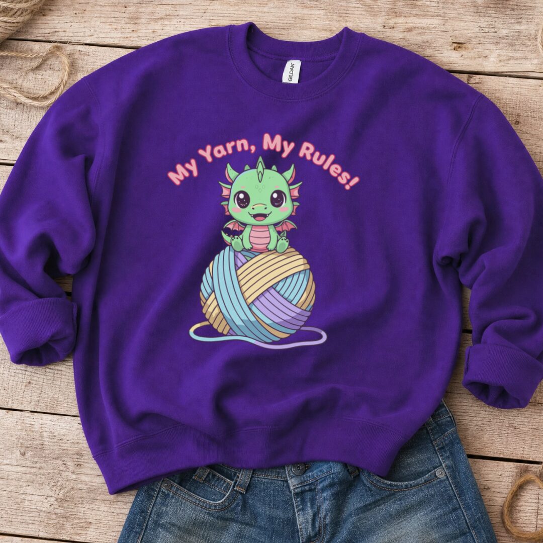 My Yarn My Rules Sweatshirt Purple t-shirt