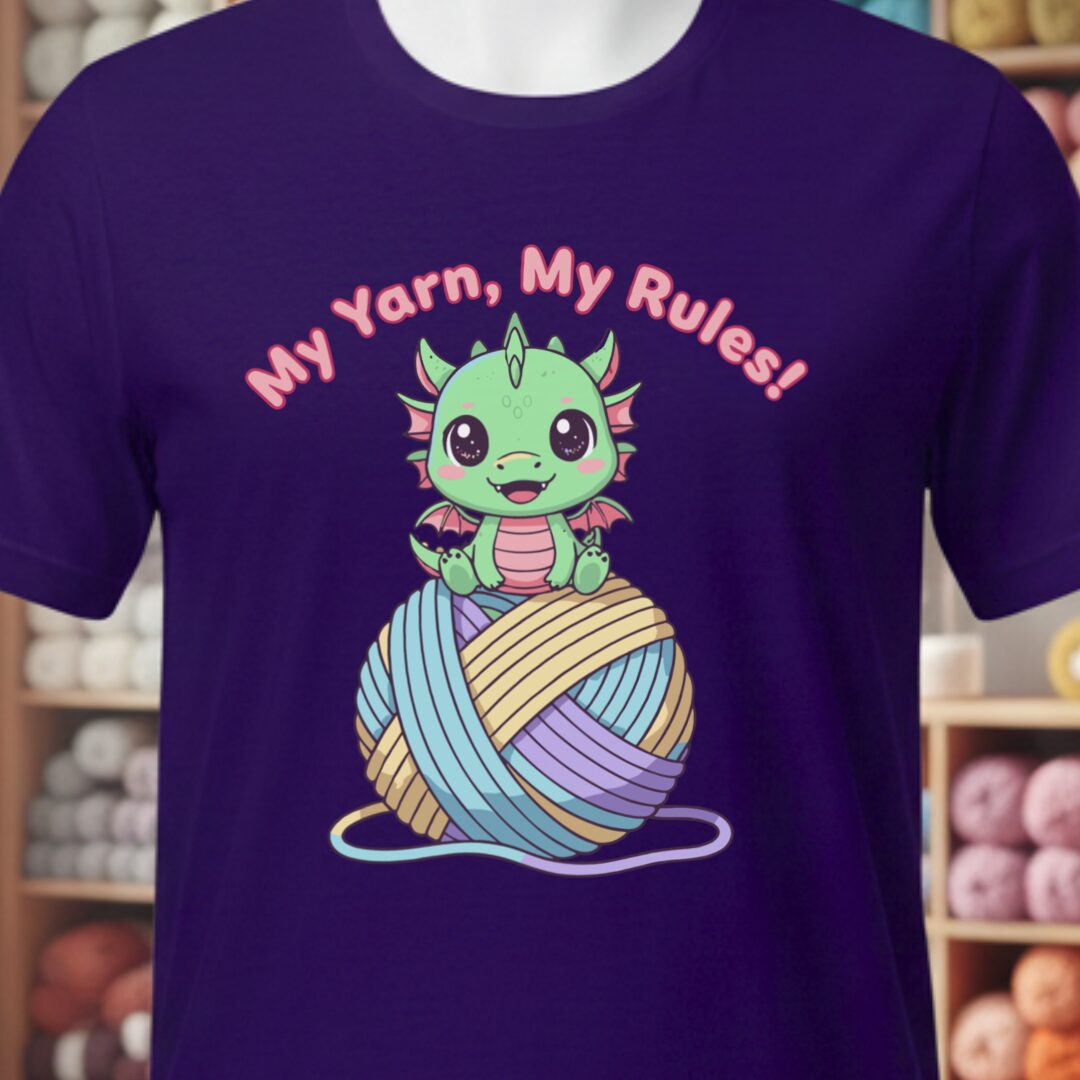 My Yarn My Rules T-Shirt Purple t-shirt