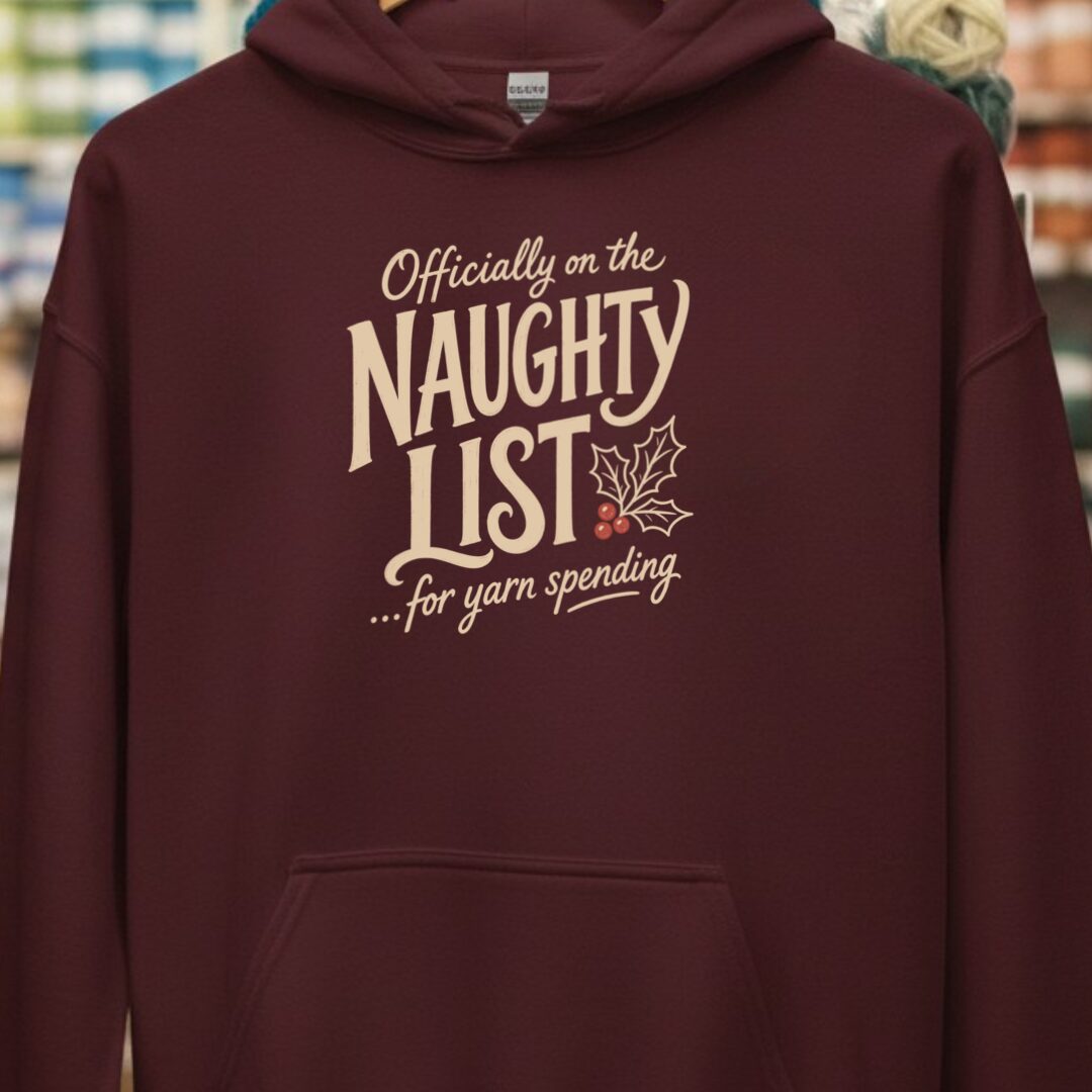 Naughty List Hoodie Maroon t-shirt