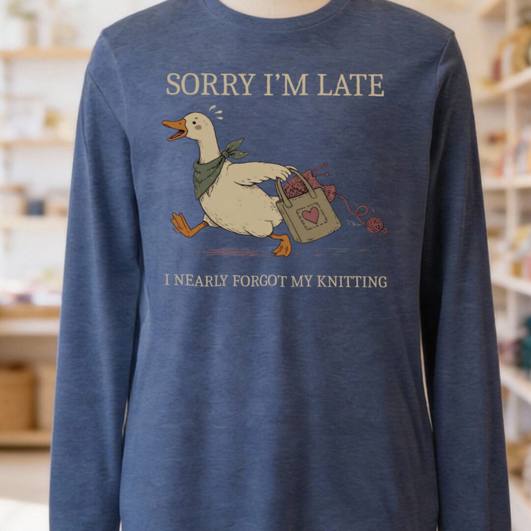 Nearly Forgot Heather Navy Long Sleeve Tee.jpg