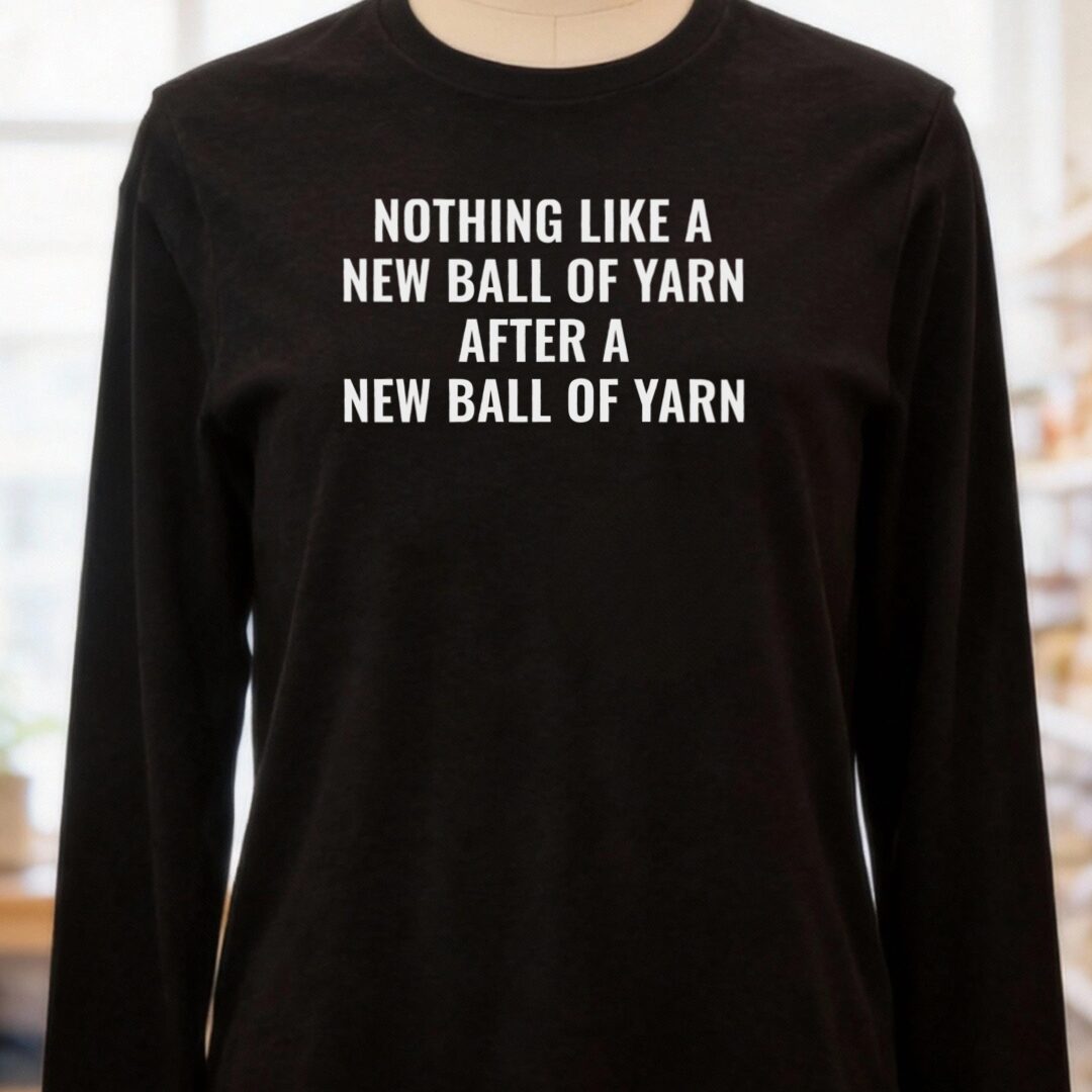 New Ball Of Yarn Long Sleeve Tee Black t-shirt