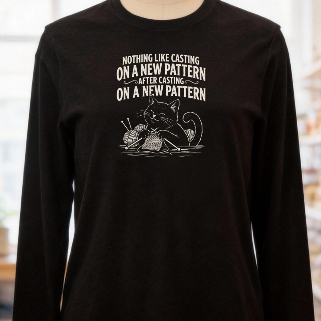 New Pattern Long Sleeve Tee Black t-shirt