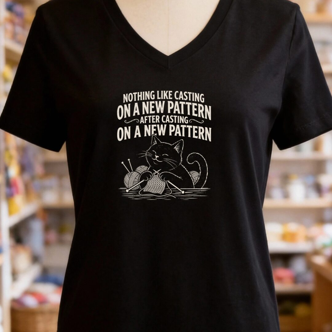 New Pattern V-Neck T-Shirt Black t-shirt