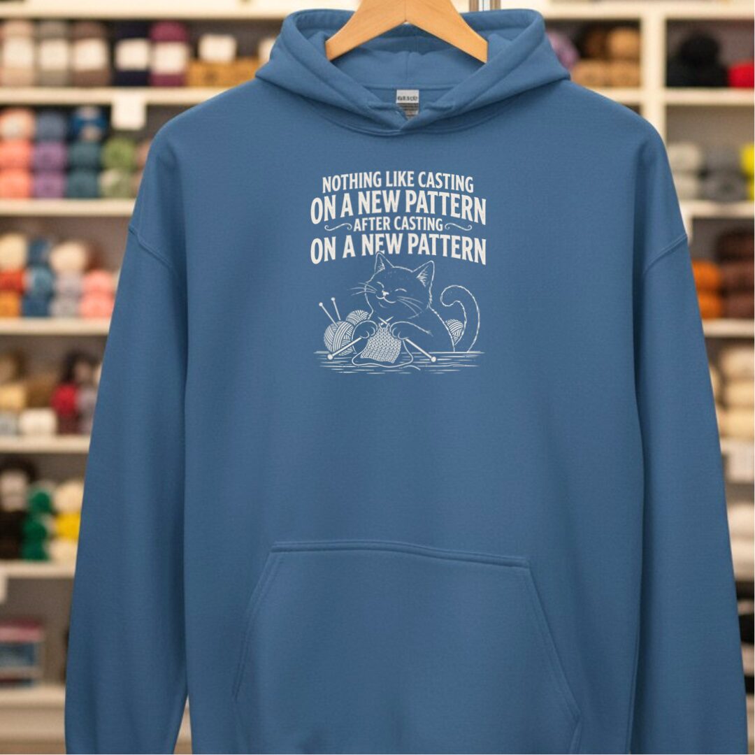 New Pattern Hoodie Indigo Blue t-shirt
