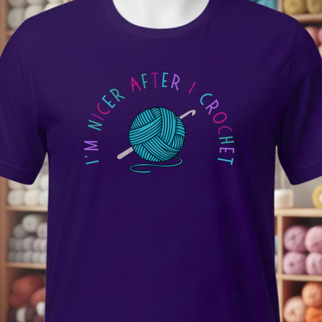 Nicer After Crochet T-Shirt Purple t-shirt