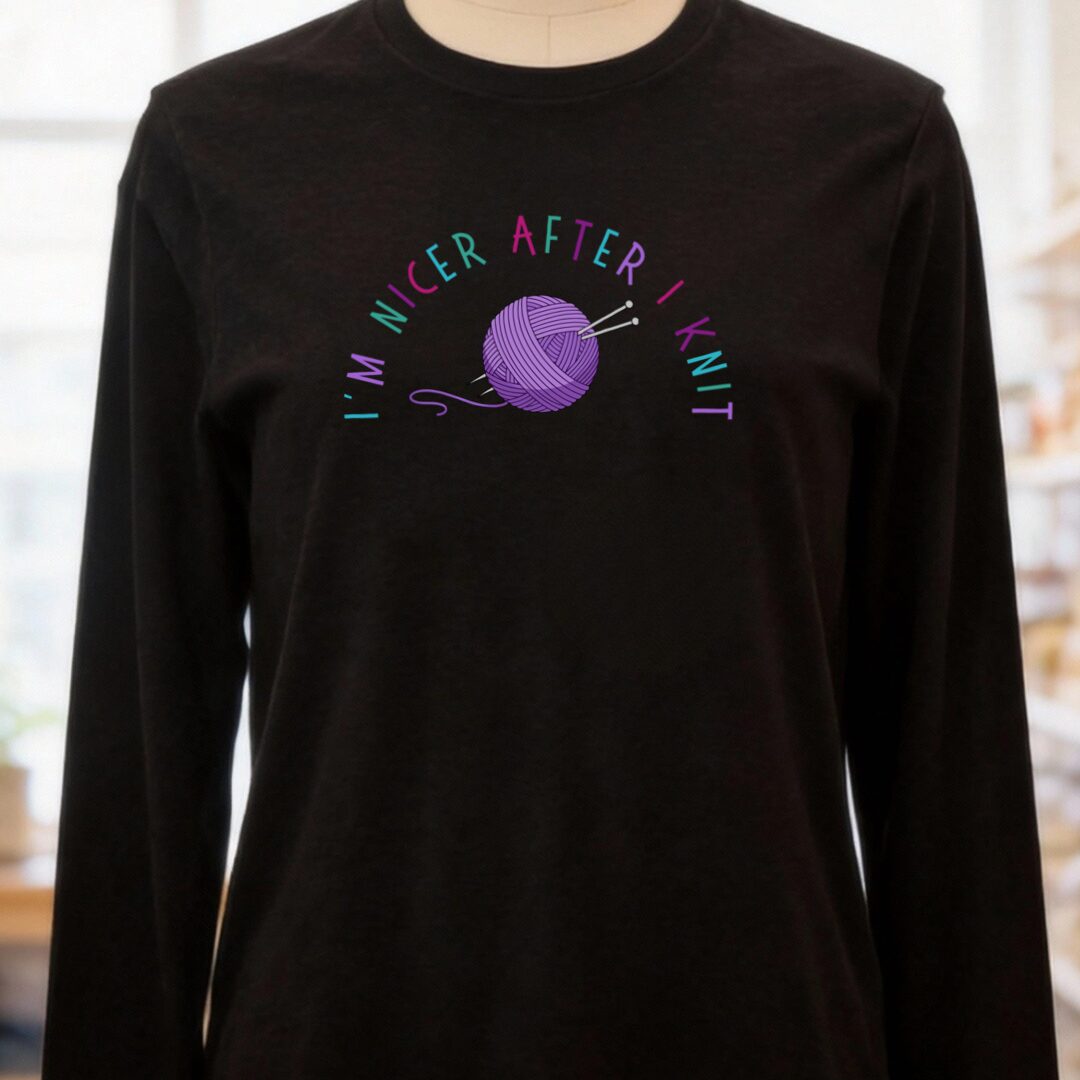 Nicer After Knit Long Sleeve Tee Black Heather t-shirt