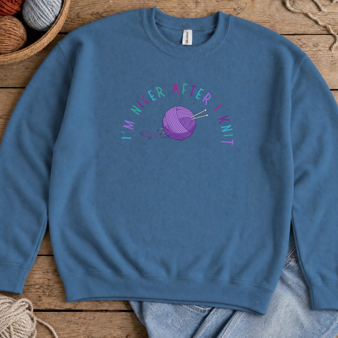 Nicer After Knit Sweatshirt Indigo Blue t-shirt
