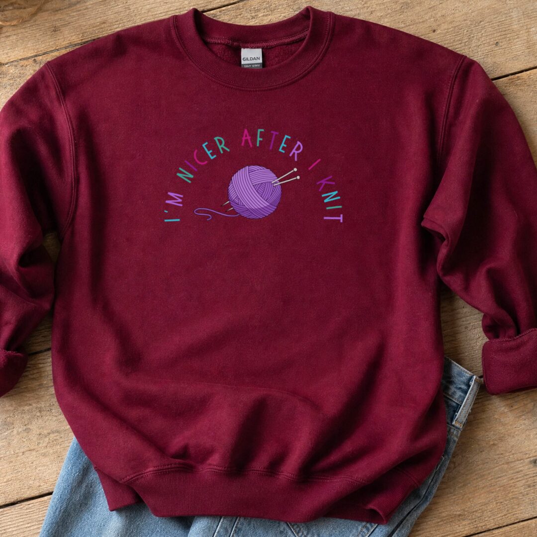 Nicer After Knit Sweatshirt Maroon t-shirt