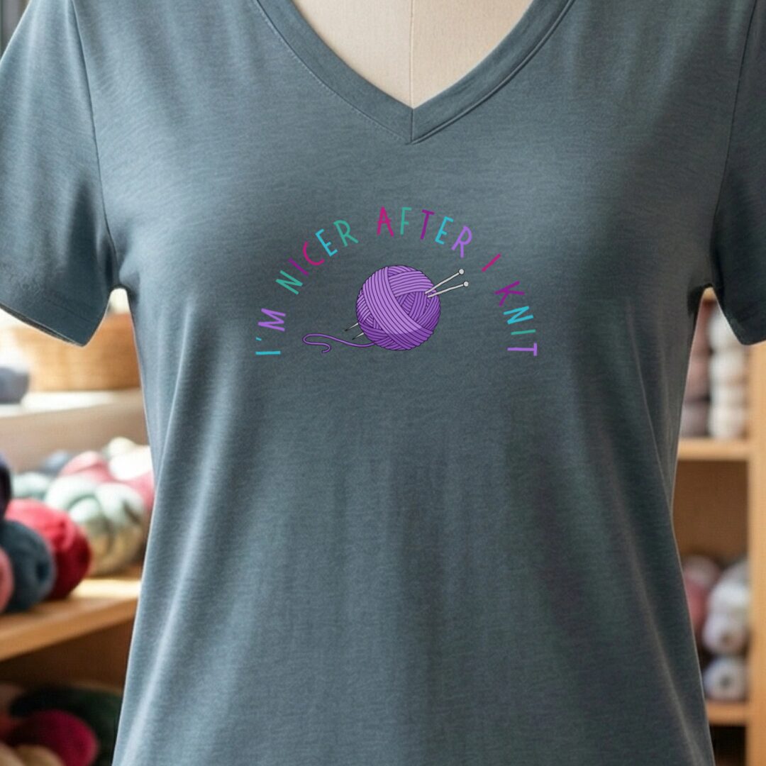 Nicer After Knit V-Neck T-Shirt Slate t-shirt