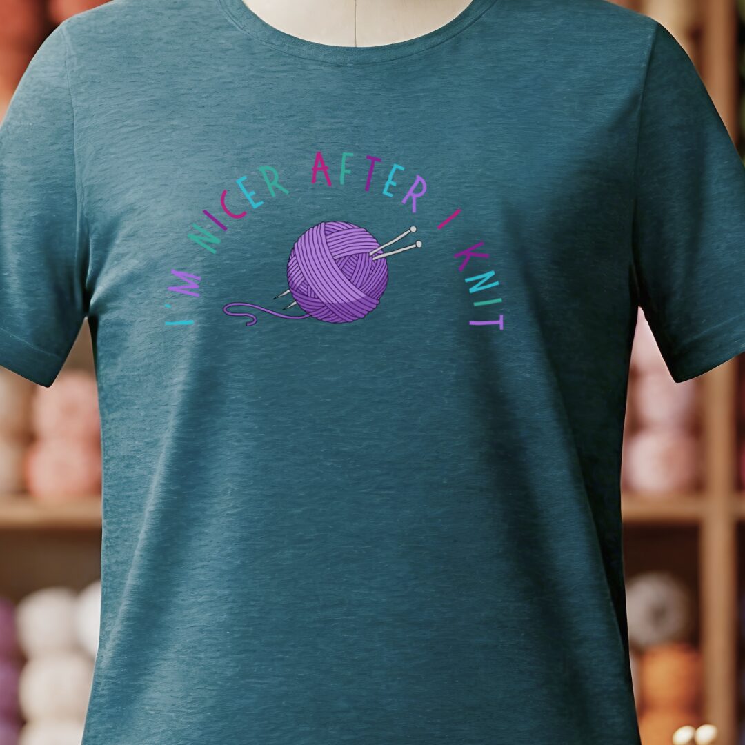 Nicer After Knit T-Shirt Teal Blue t-shirt