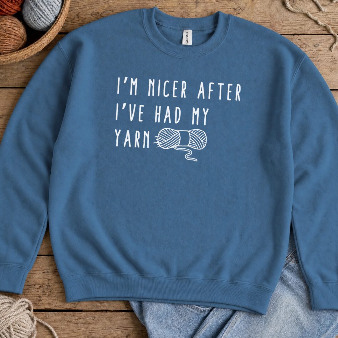 Nicer After Yarn Sweatshirt Indigo Blue t-shirt