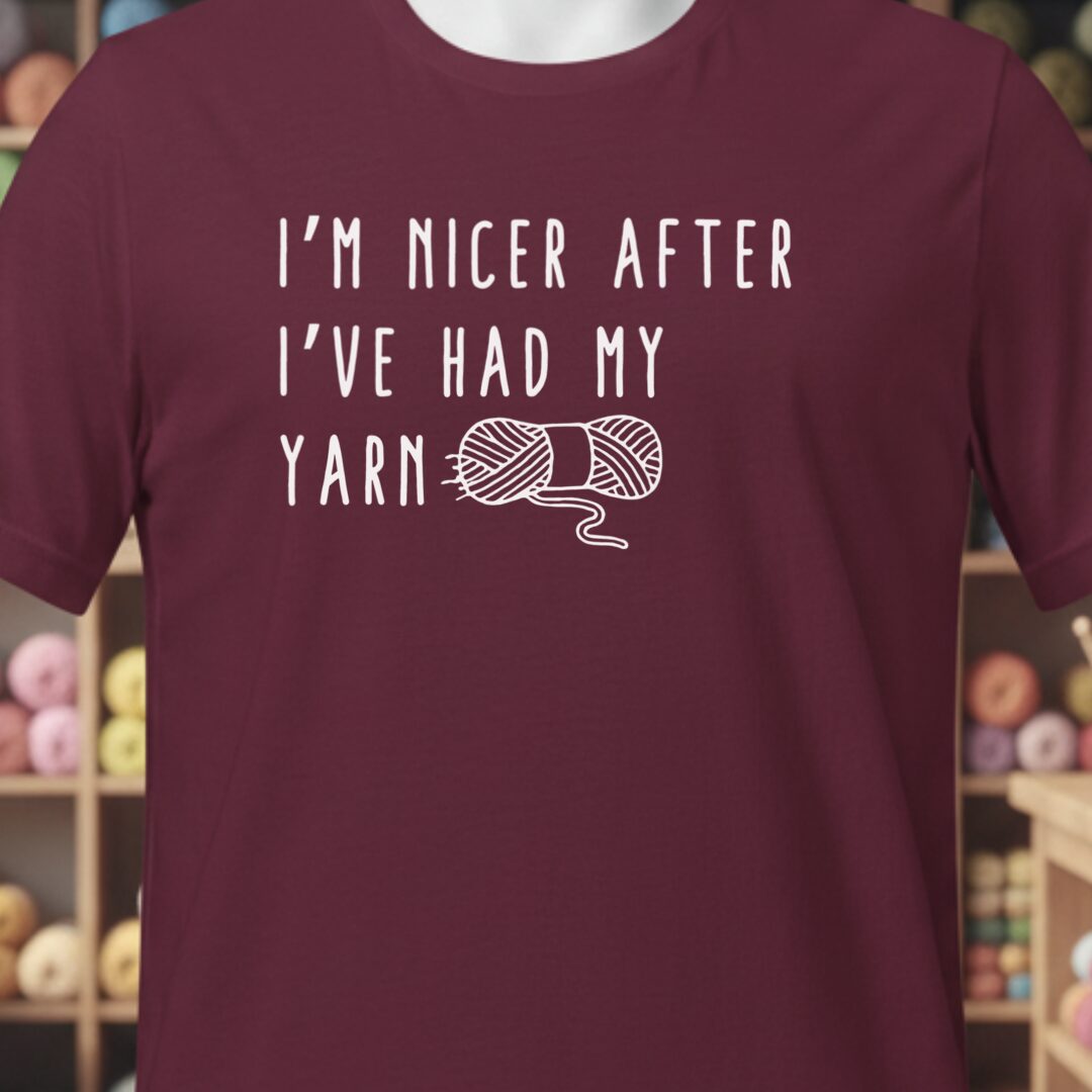 Nicer After Yarn T-Shirt Maroon t-shirt