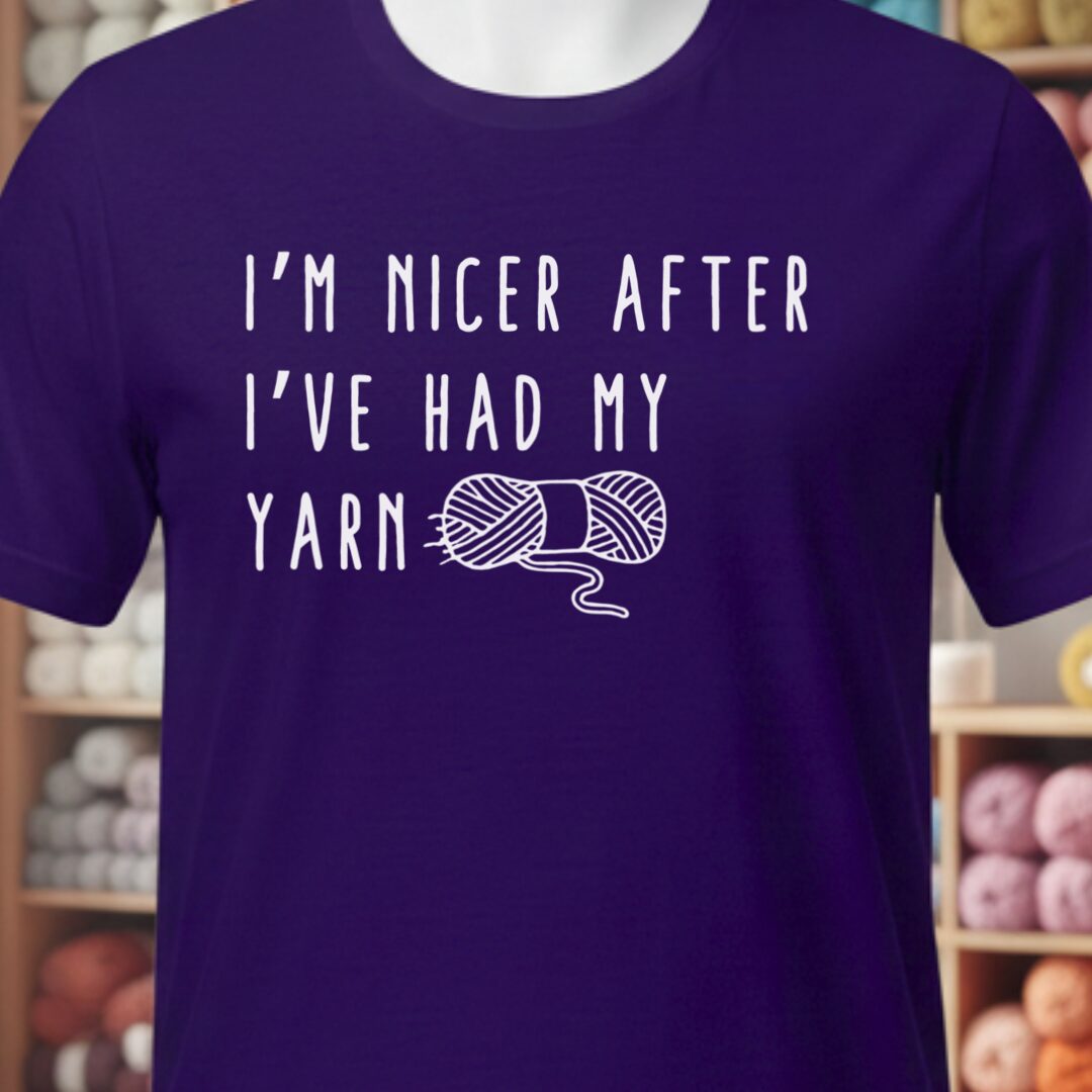 Nicer After Yarn T-Shirt Purple t-shirt