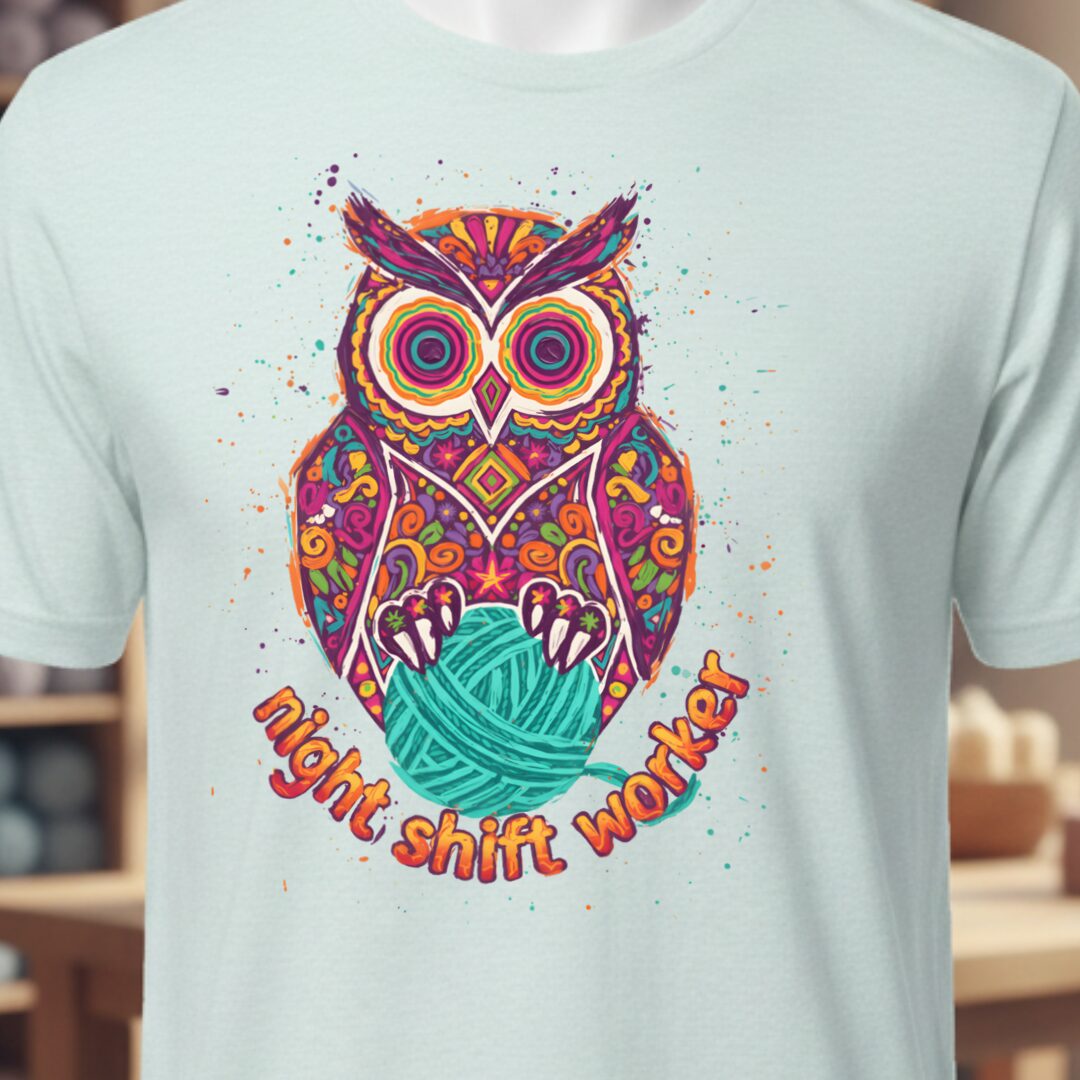 Night Shift Worker T-Shirt Ice Blue t-shirt