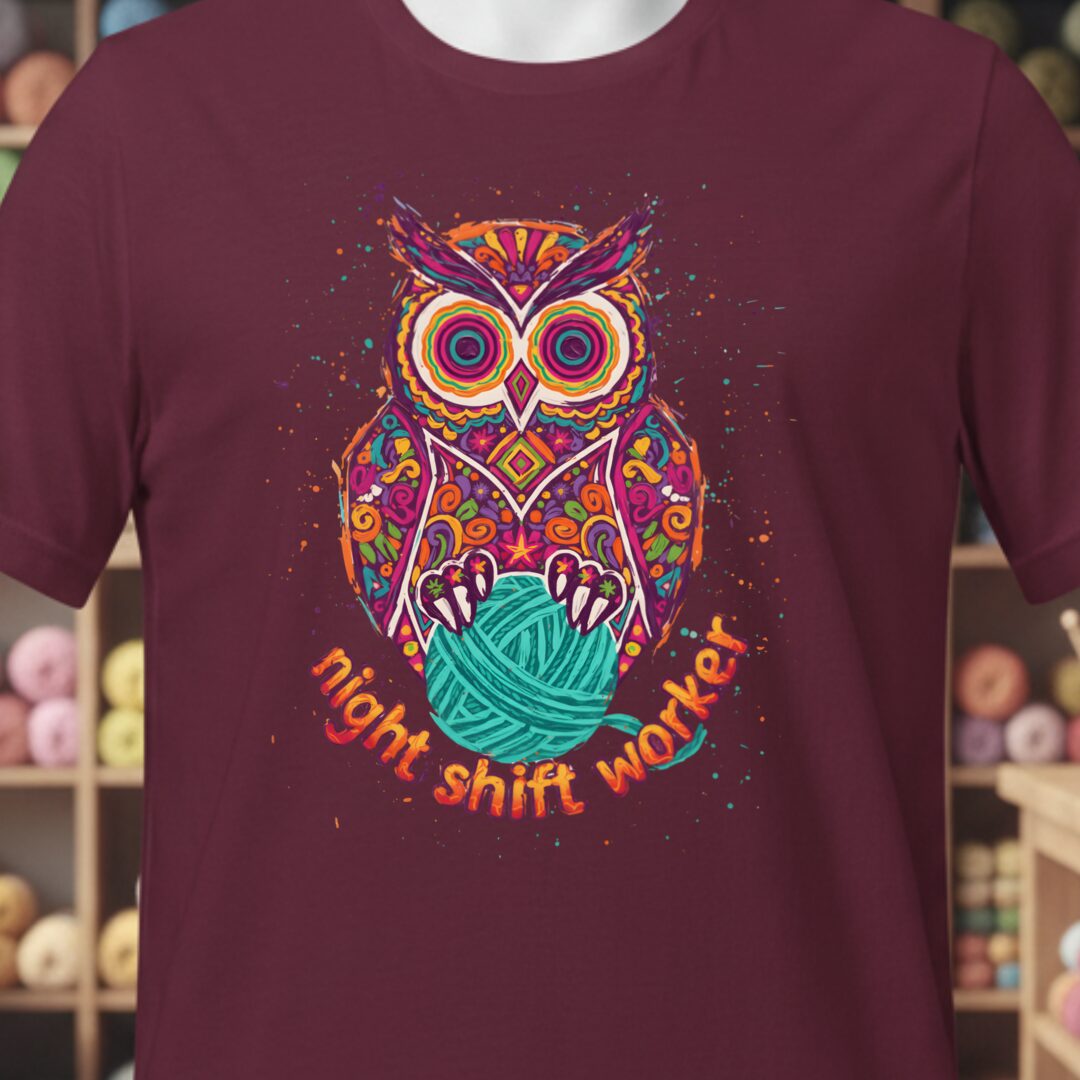 Night Shift Worker T-Shirt Maroon t-shirt