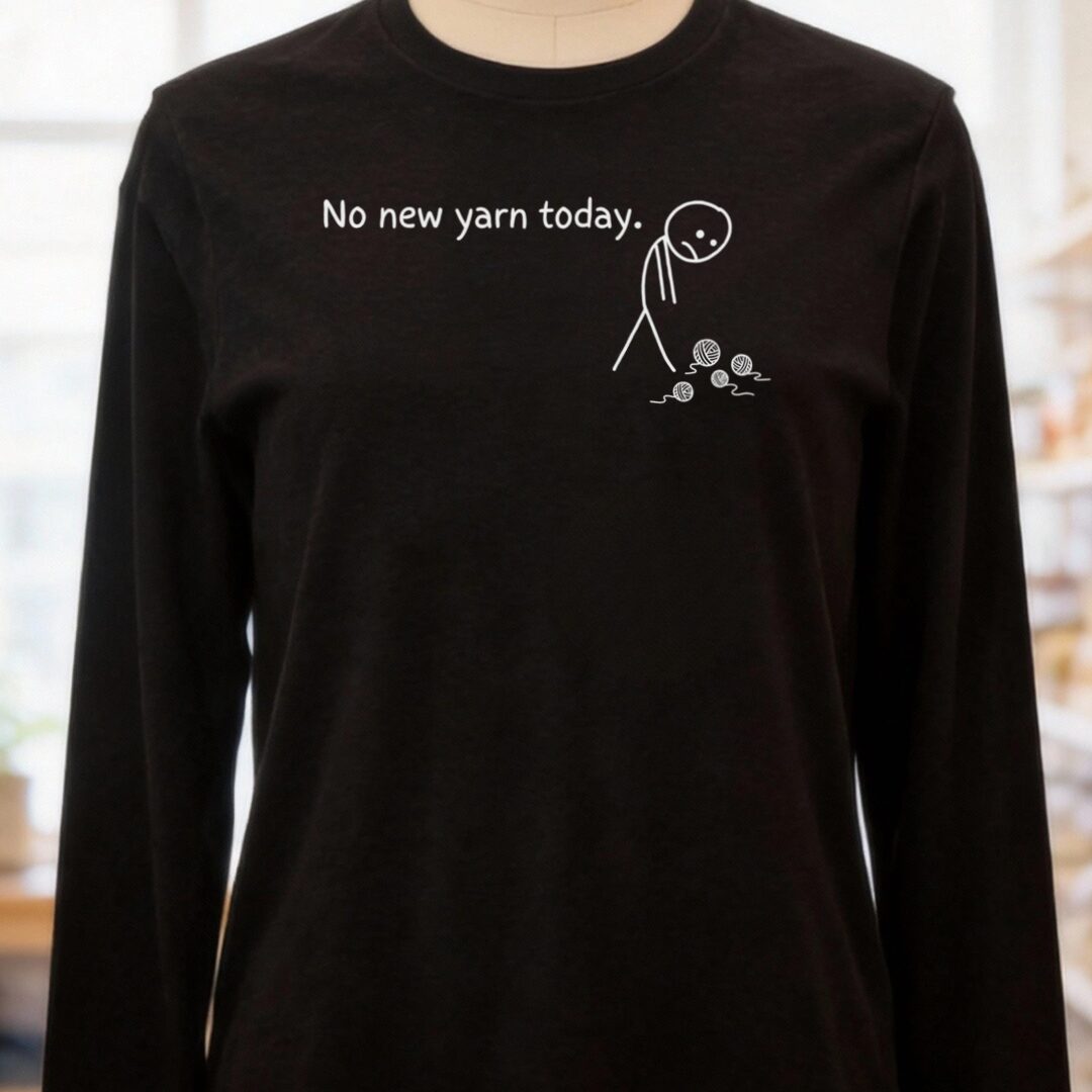 No New Yarn Long Sleeve Tee Black t-shirt