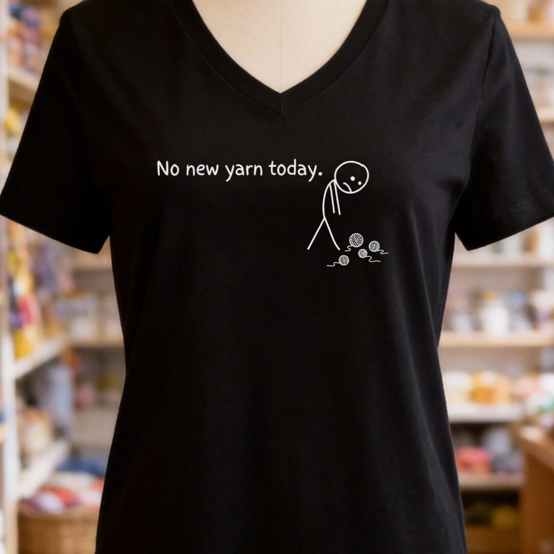 No New Yarn V-Neck T-Shirt Black t-shirt