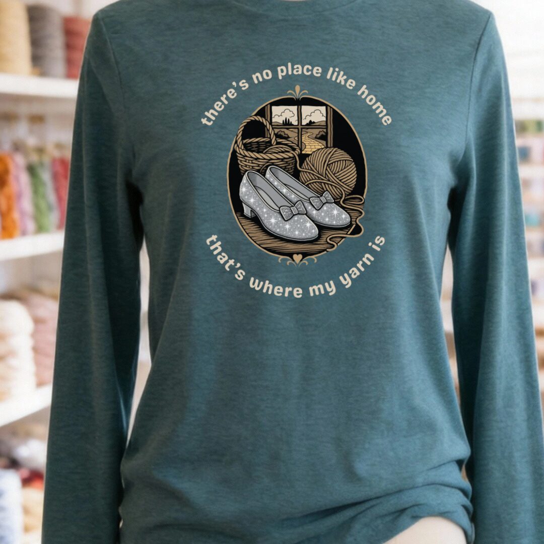 No Place Like Home Long Sleeve Tee Teal Blue t-shirt