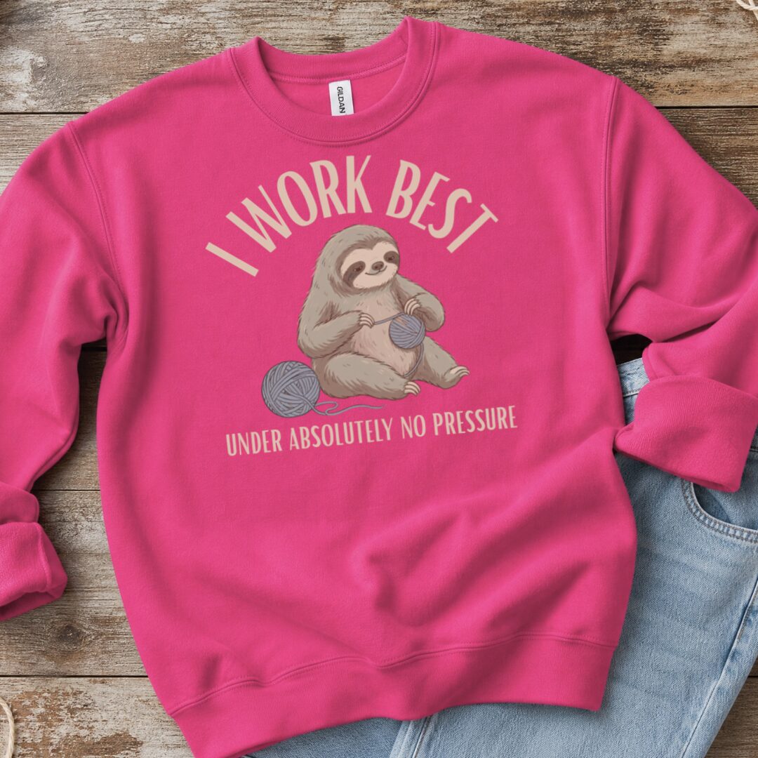 No Pressure Bright Pink Sweatshirt.jpg