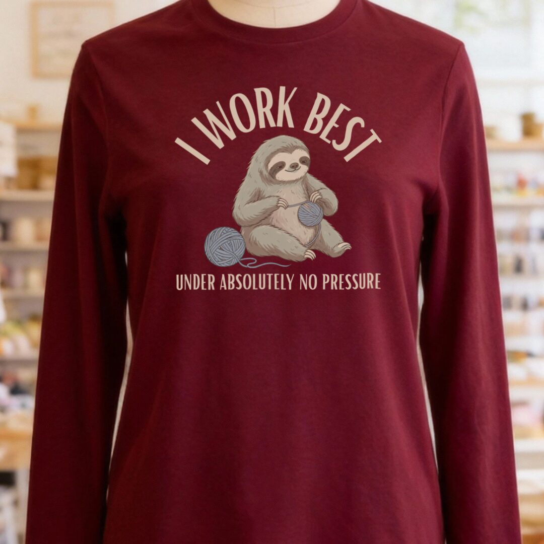 No Pressure Maroon Long Sleeve Tee.jpg