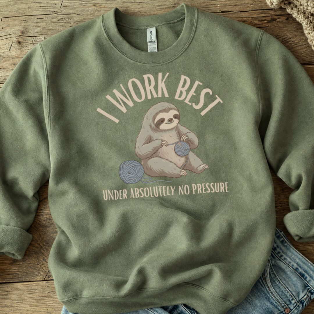 No Pressure Military Green Sweatshirt.jpg