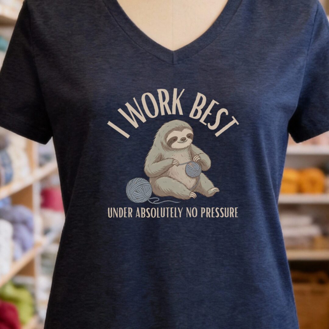 No Pressure Navy V Neck.jpg
