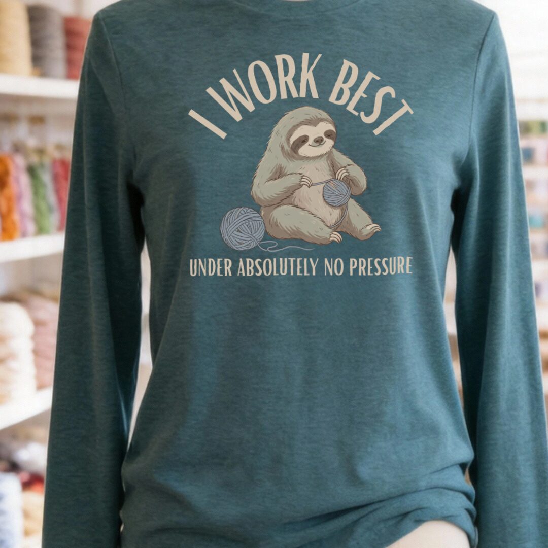 No Pressure Teal Blue Long Sleeve Tee.jpg