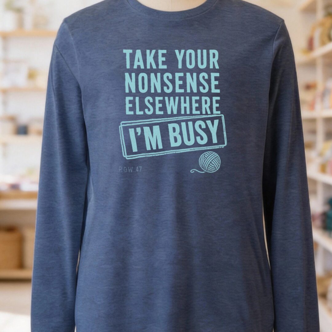 Nonsense Heather Navy Long Sleeve Tee.jpg