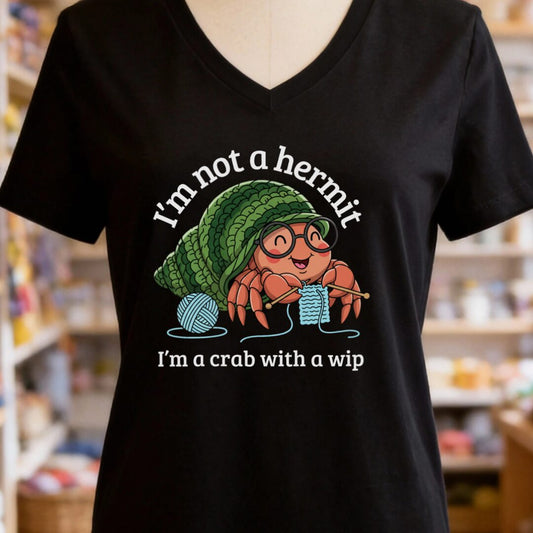 Not A Hermit V-Neck T-Shirt Black t-shirt