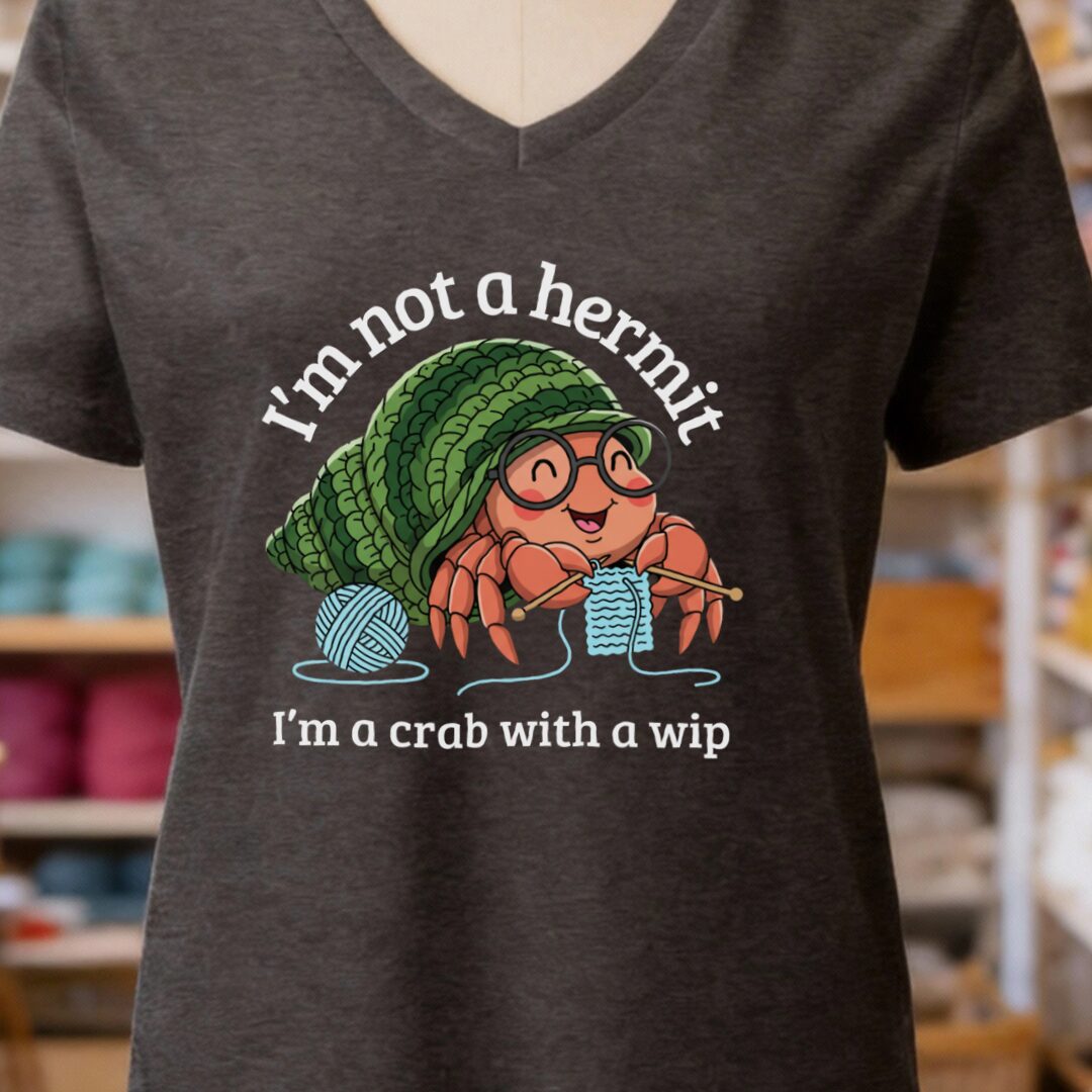 Not A Hermit V-Neck T-Shirt Dark Grey t-shirt